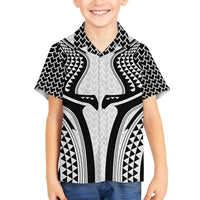 Hawaiian Kakau Art Tattoos Aquaman Style Family Matching Off The Shoulder Long Sleeve Dress and Hawaiian Shirt White Version - Wonder Print Shop