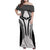 Hawaiian Kakau Art Tattoos Aquaman Style Family Matching Off Shoulder Maxi Dress and Hawaiian Shirt White Version - Wonder Print Shop