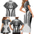 Hawaiian Kakau Art Tattoos Aquaman Style Family Matching Short Sleeve Bodycon Dress and Hawaiian Shirt White Version - Wonder Print Shop