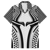 Hawaiian Kakau Art Tattoos Aquaman Style Family Matching Short Sleeve Bodycon Dress and Hawaiian Shirt White Version - Wonder Print Shop