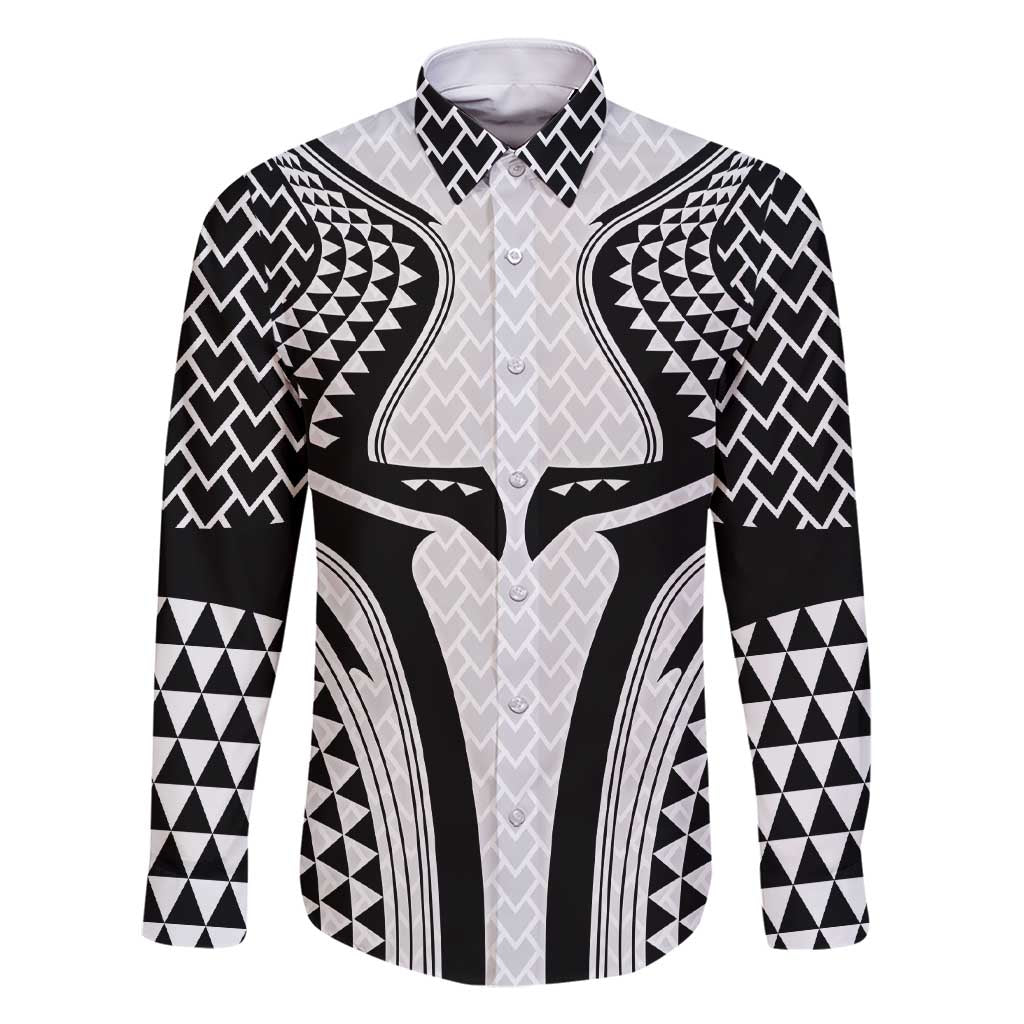 Hawaiian Kakau Art Tattoos Aquaman Style Family Matching Short Sleeve Bodycon Dress and Hawaiian Shirt White Version - Wonder Print Shop