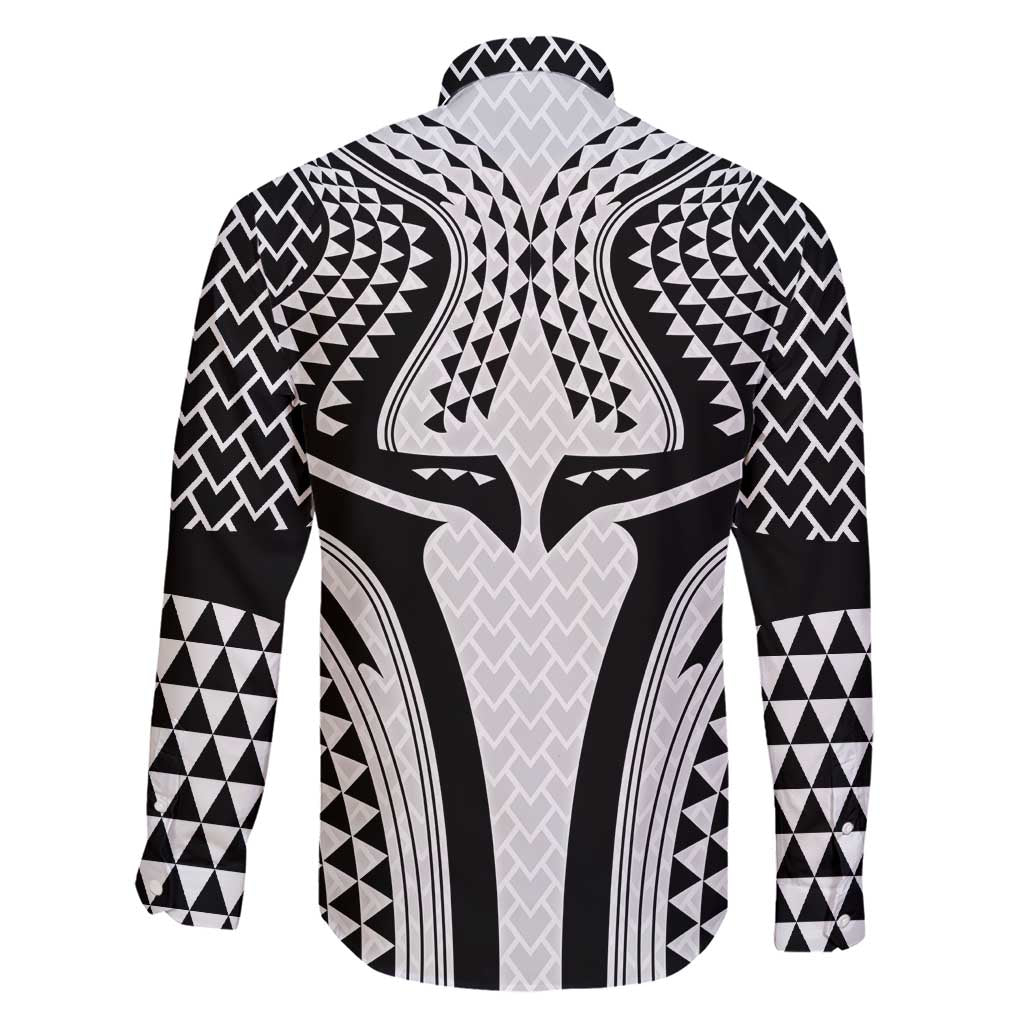Hawaiian Kakau Art Tattoos Aquaman Style Family Matching Short Sleeve Bodycon Dress and Hawaiian Shirt White Version - Wonder Print Shop