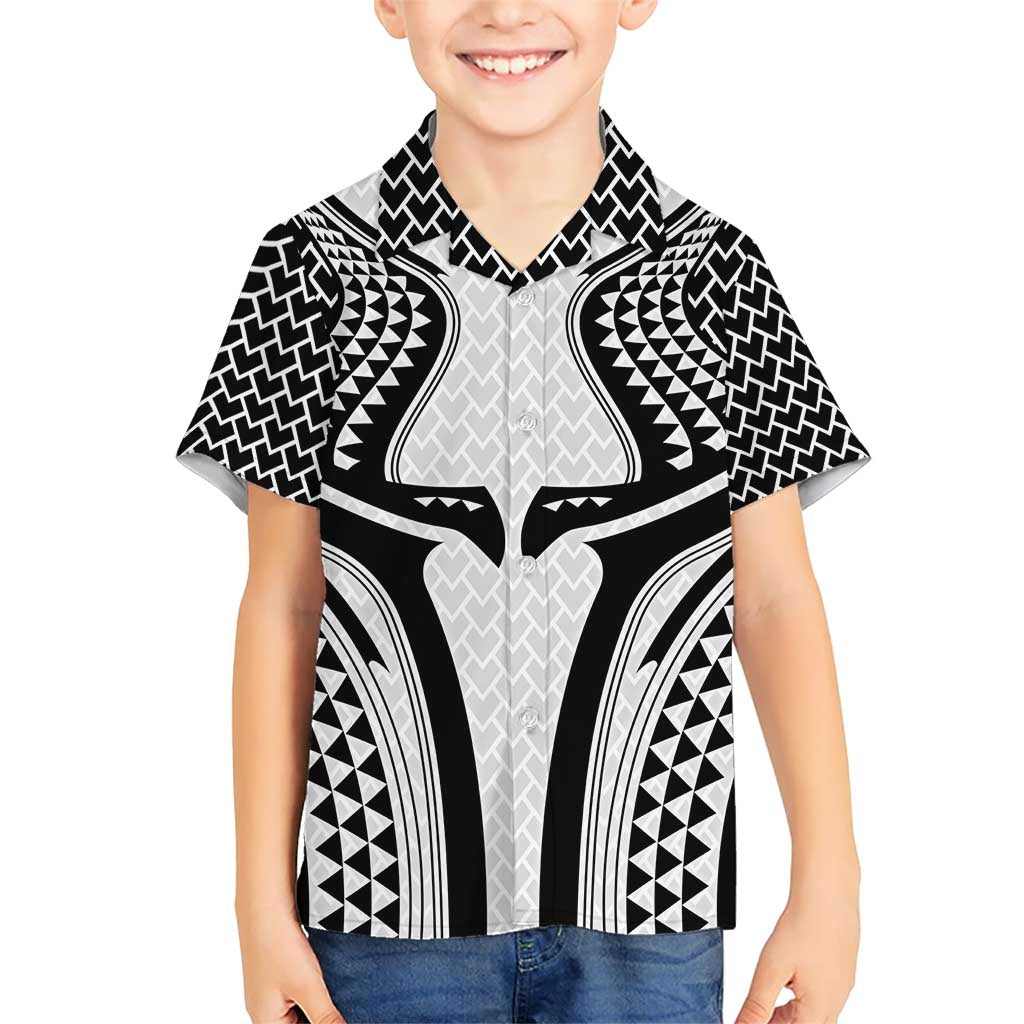 Hawaiian Kakau Art Tattoos Aquaman Style Family Matching Short Sleeve Bodycon Dress and Hawaiian Shirt White Version - Wonder Print Shop