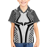 Hawaiian Kakau Art Tattoos Aquaman Style Family Matching Short Sleeve Bodycon Dress and Hawaiian Shirt White Version - Wonder Print Shop