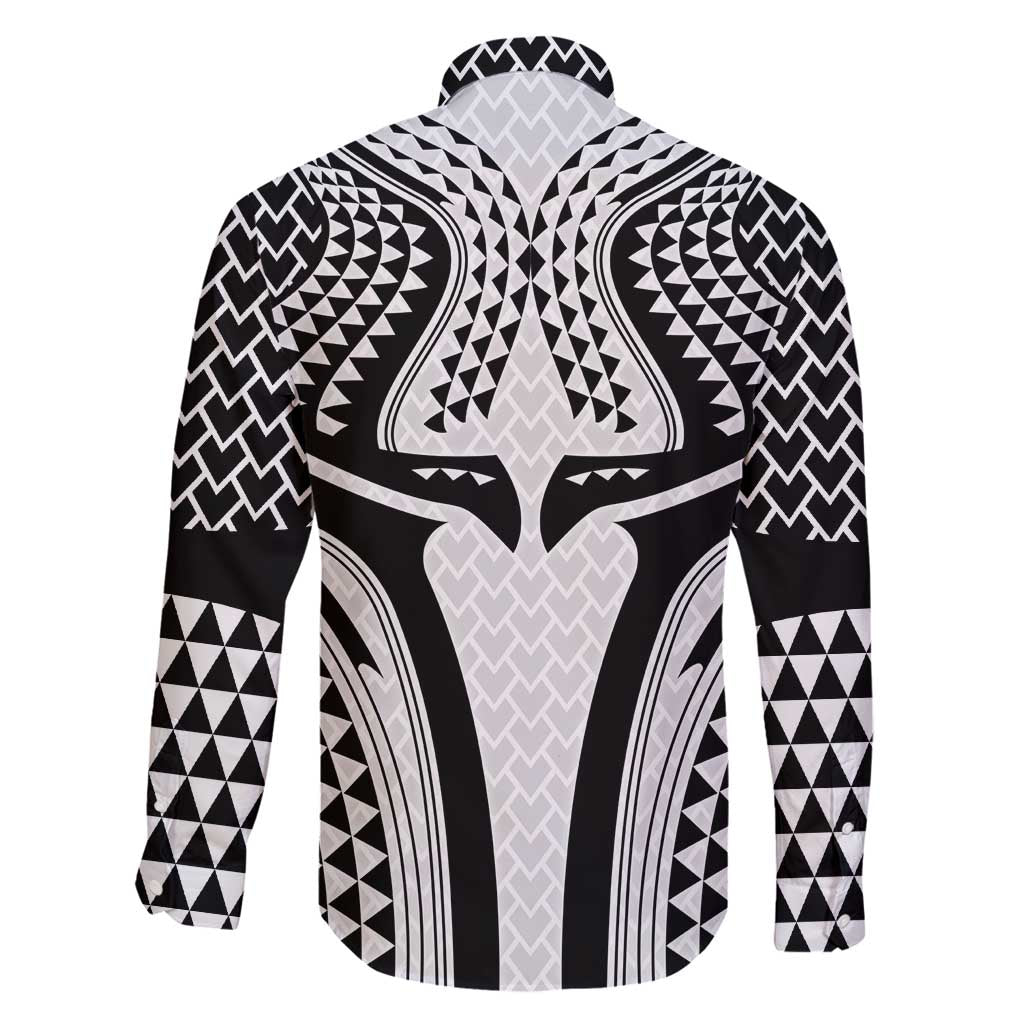 Hawaiian Kakau Art Tattoos Aquaman Style Family Matching Summer Maxi Dress and Hawaiian Shirt White Version - Wonder Print Shop