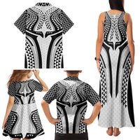 Hawaiian Kakau Art Tattoos Aquaman Style Family Matching Tank Maxi Dress and Hawaiian Shirt White Version - Wonder Print Shop