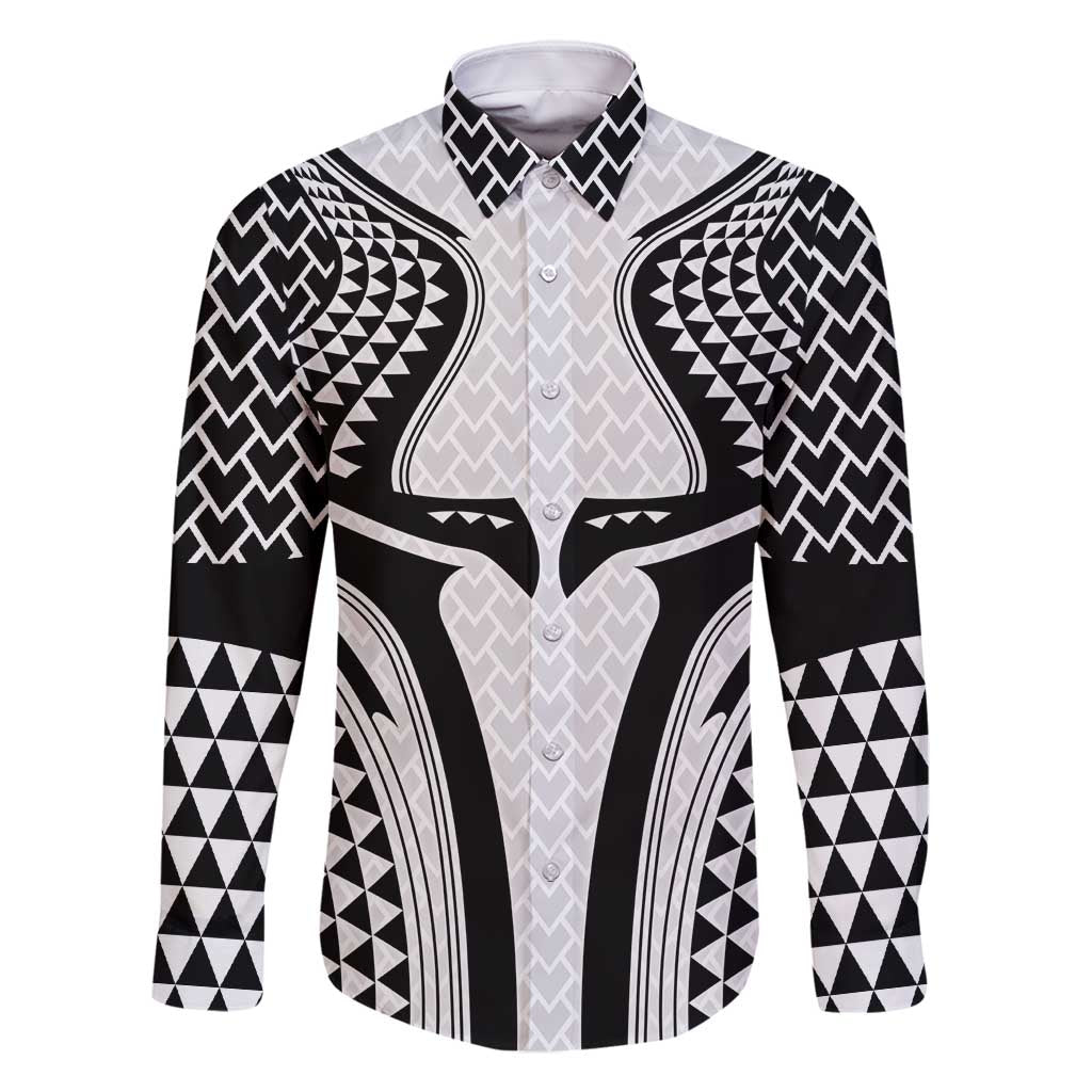 Hawaiian Kakau Art Tattoos Aquaman Style Family Matching Tank Maxi Dress and Hawaiian Shirt White Version - Wonder Print Shop