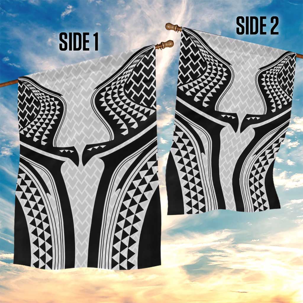 Hawaiian Kakau Art Tattoos Aquaman Style Garden Flag White Version - Wonder Print Shop
