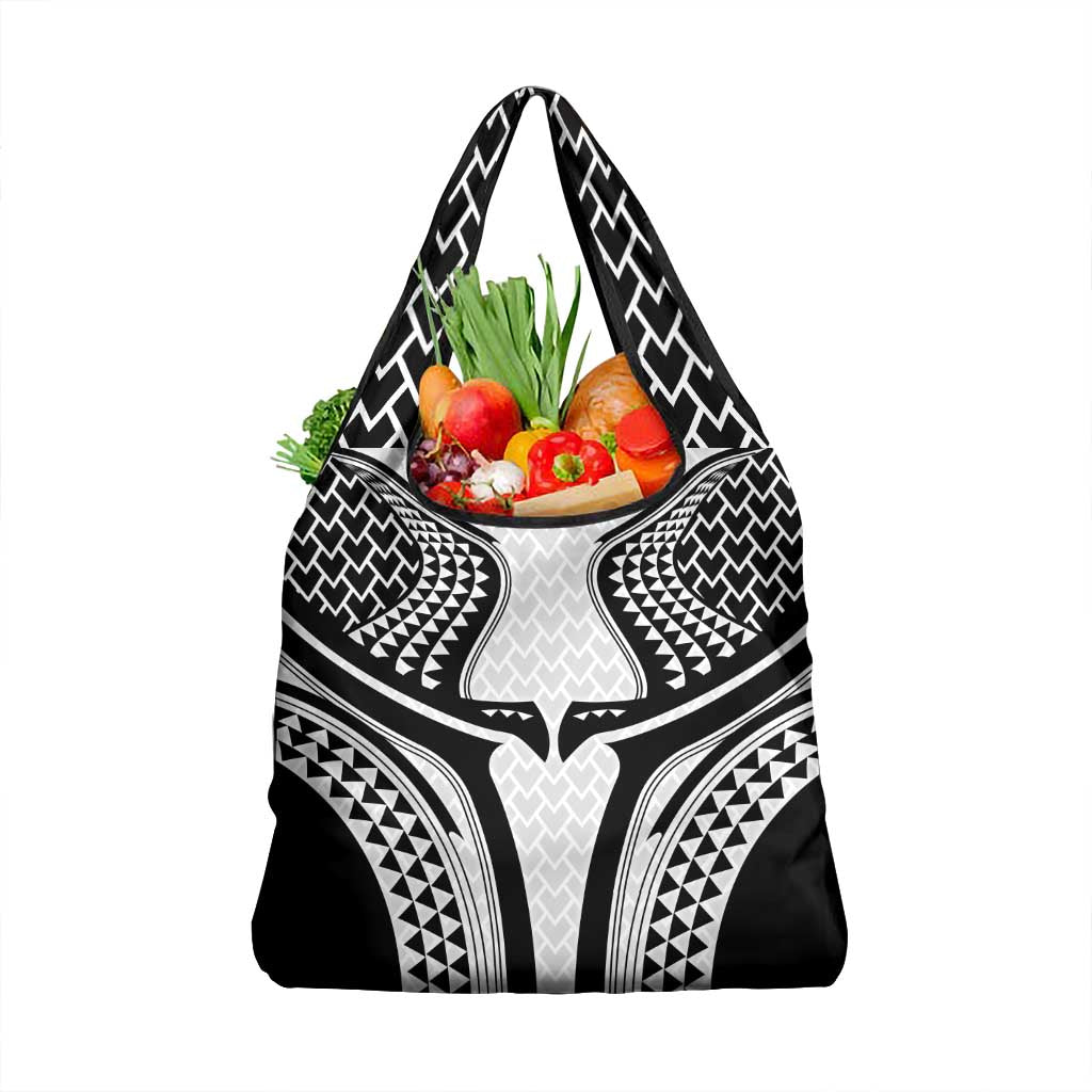 Hawaiian Kakau Art Tattoos Aquaman Style Grocery Bag White Version - Wonder Print Shop
