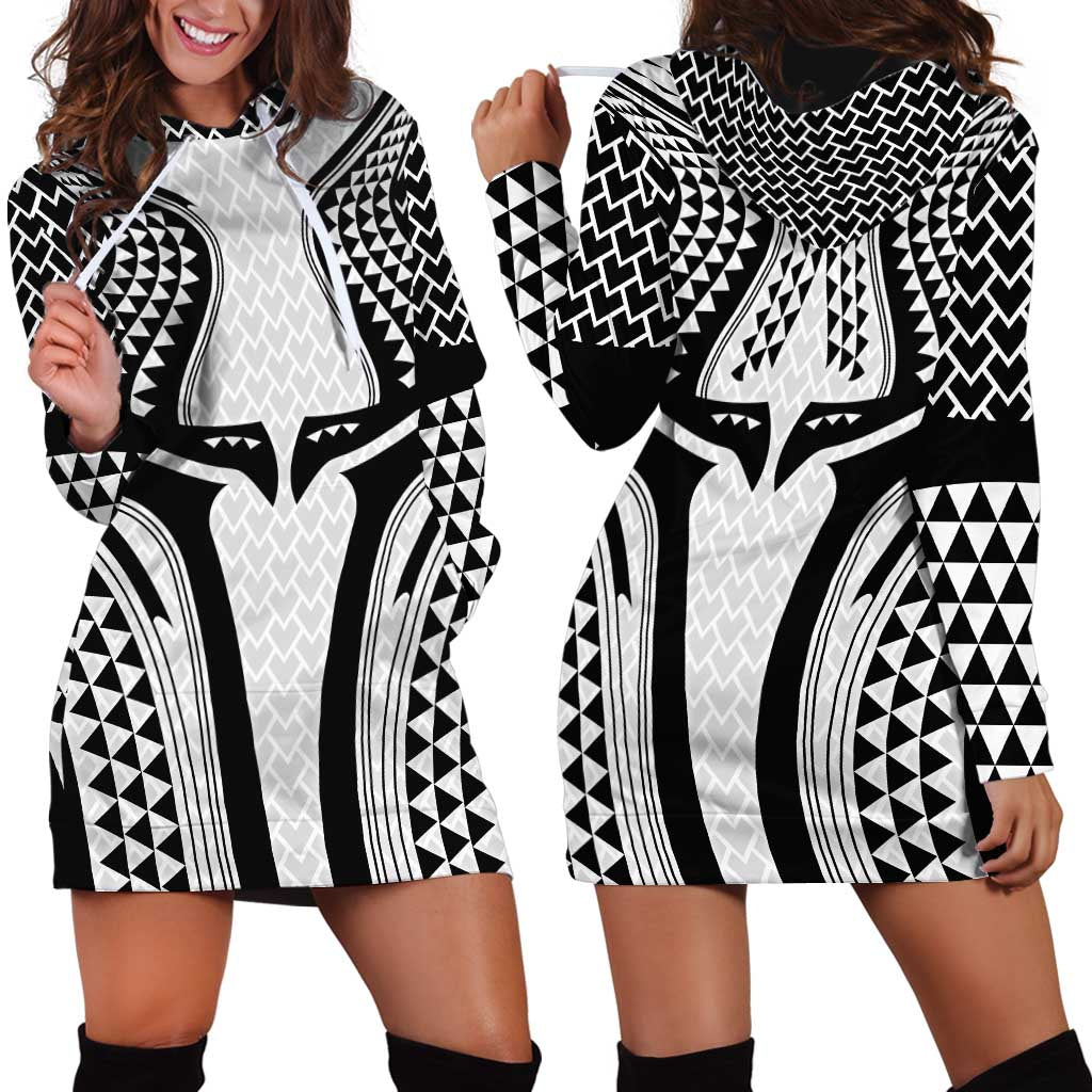 Hawaiian Kakau Art Tattoos Aquaman Style Hoodie Dress White Version - Wonder Print Shop