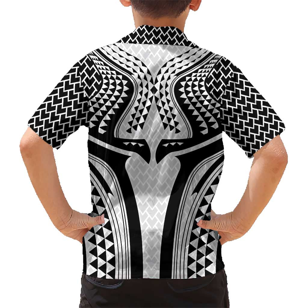 Hawaiian Kakau Art Tattoos Aquaman Style Kid Hawaiian Shirt White Version - Wonder Print Shop
