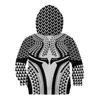 Hawaiian Kakau Art Tattoos Aquaman Style Kid Hoodie White Version - Wonder Print Shop