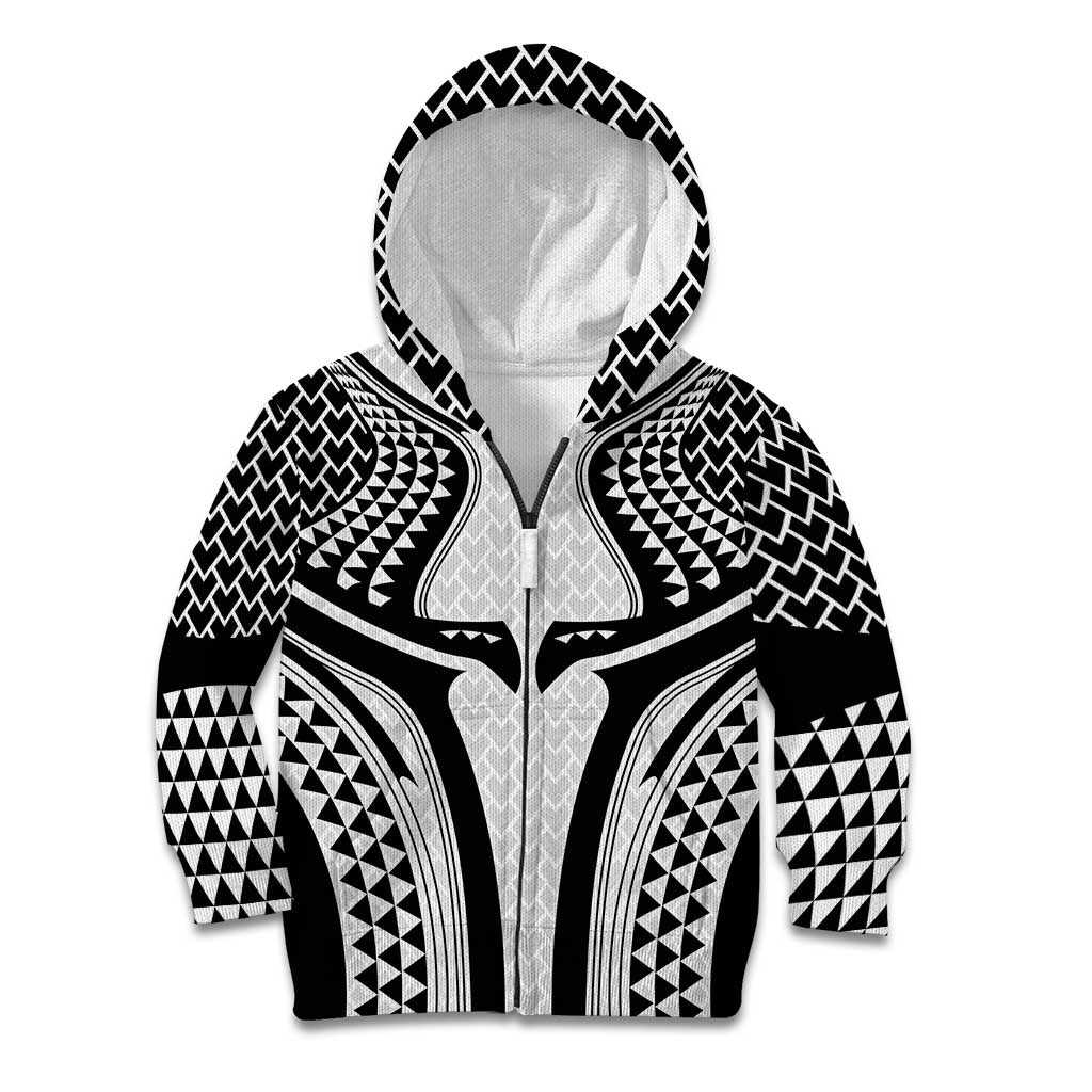 Hawaiian Kakau Art Tattoos Aquaman Style Kid Hoodie White Version - Wonder Print Shop