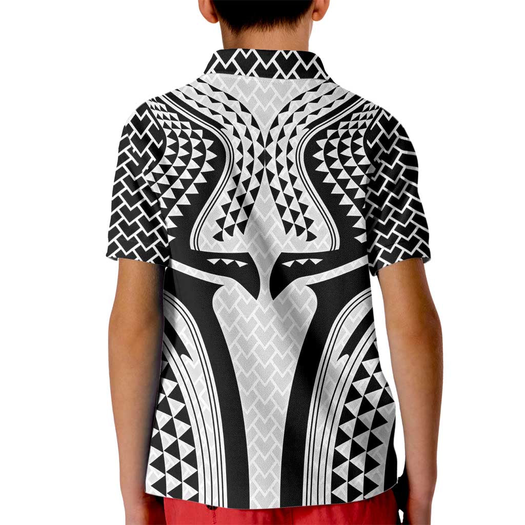 Hawaiian Kakau Art Tattoos Aquaman Style Kid Polo Shirt White Version - Wonder Print Shop