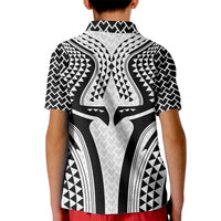 Hawaiian Kakau Art Tattoos Aquaman Style Kid Polo Shirt White Version - Wonder Print Shop