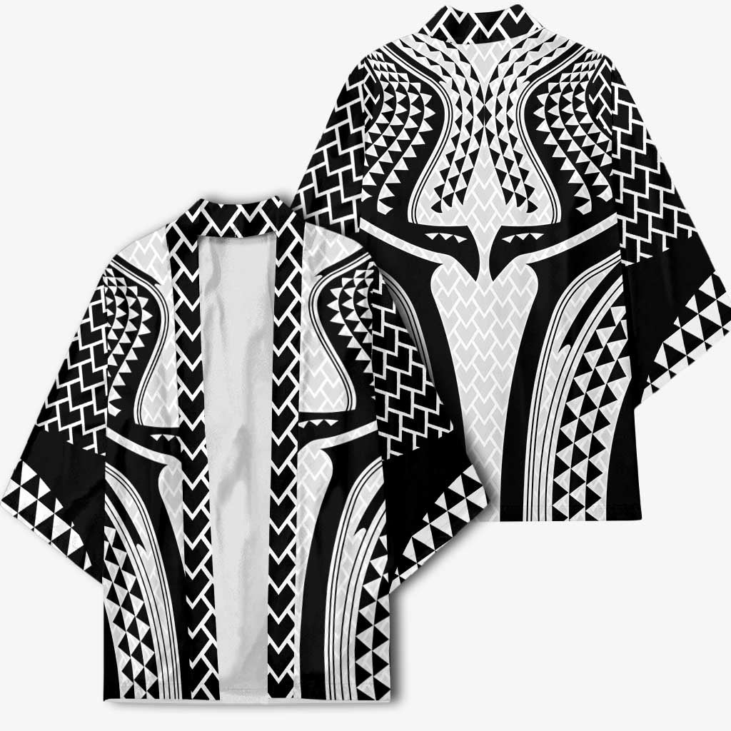 Hawaiian Kakau Art Tattoos Aquaman Style Kimono White Version - Wonder Print Shop