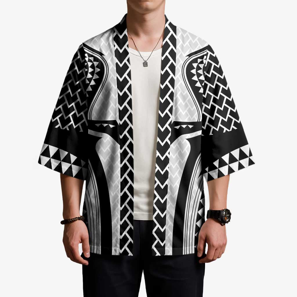 Hawaiian Kakau Art Tattoos Aquaman Style Kimono White Version - Wonder Print Shop