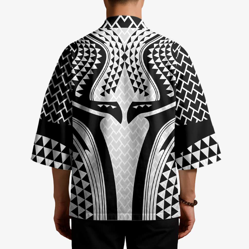 Hawaiian Kakau Art Tattoos Aquaman Style Kimono White Version - Wonder Print Shop