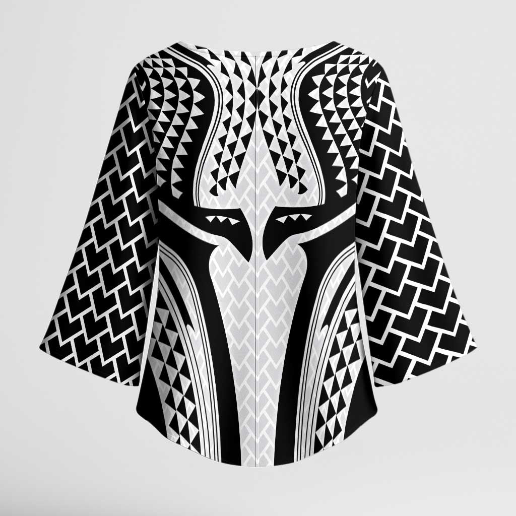 Hawaiian Kakau Art Tattoos Aquaman Style Kimono Sleeve Blouse White Version - Wonder Print Shop