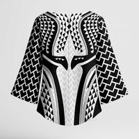 Hawaiian Kakau Art Tattoos Aquaman Style Kimono Sleeve Blouse White Version - Wonder Print Shop