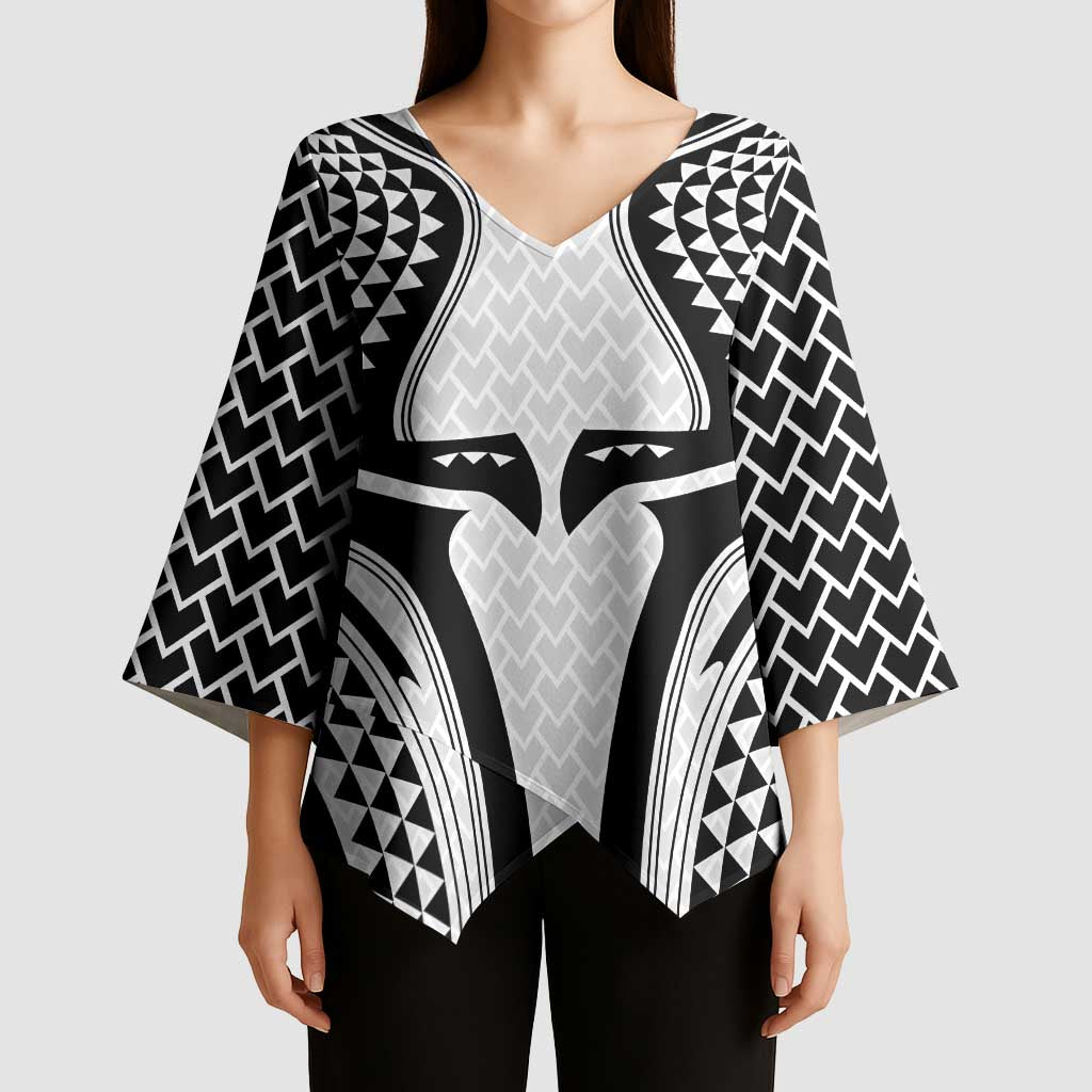 Hawaiian Kakau Art Tattoos Aquaman Style Kimono Sleeve Blouse White Version - Wonder Print Shop