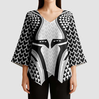 Hawaiian Kakau Art Tattoos Aquaman Style Kimono Sleeve Blouse White Version - Wonder Print Shop