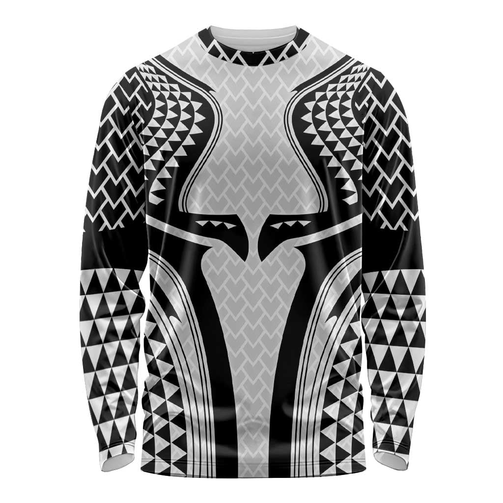 Hawaiian Kakau Art Tattoos Aquaman Style Long Sleeve Shirt White Version - Wonder Print Shop