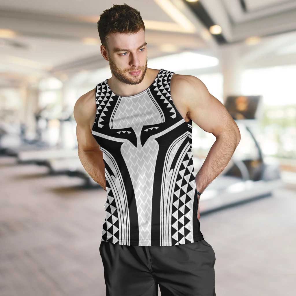 Hawaiian Kakau Art Tattoos Aquaman Style Men Tank Top White Version - Wonder Print Shop