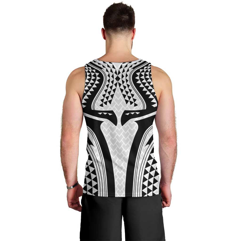 Hawaiian Kakau Art Tattoos Aquaman Style Men Tank Top White Version - Wonder Print Shop