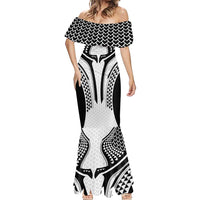 Hawaiian Kakau Art Tattoos Aquaman Style Mermaid Dress White Version - Wonder Print Shop
