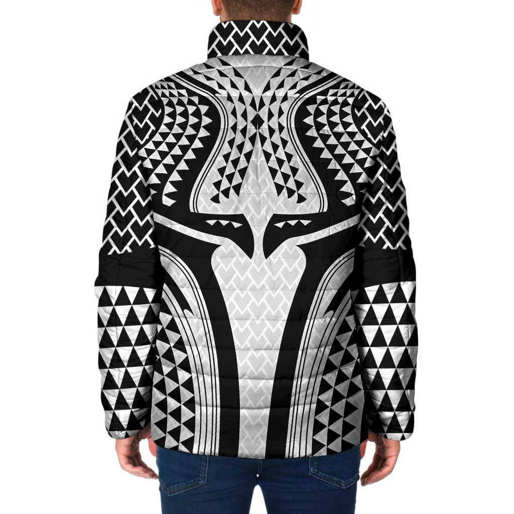 Hawaiian Kakau Art Tattoos Aquaman Style Padded Jacket White Version - Wonder Print Shop