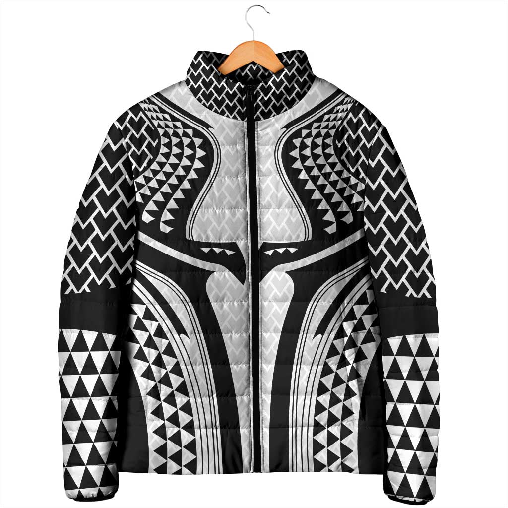 Hawaiian Kakau Art Tattoos Aquaman Style Padded Jacket White Version - Wonder Print Shop
