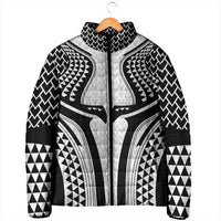 Hawaiian Kakau Art Tattoos Aquaman Style Padded Jacket White Version - Wonder Print Shop