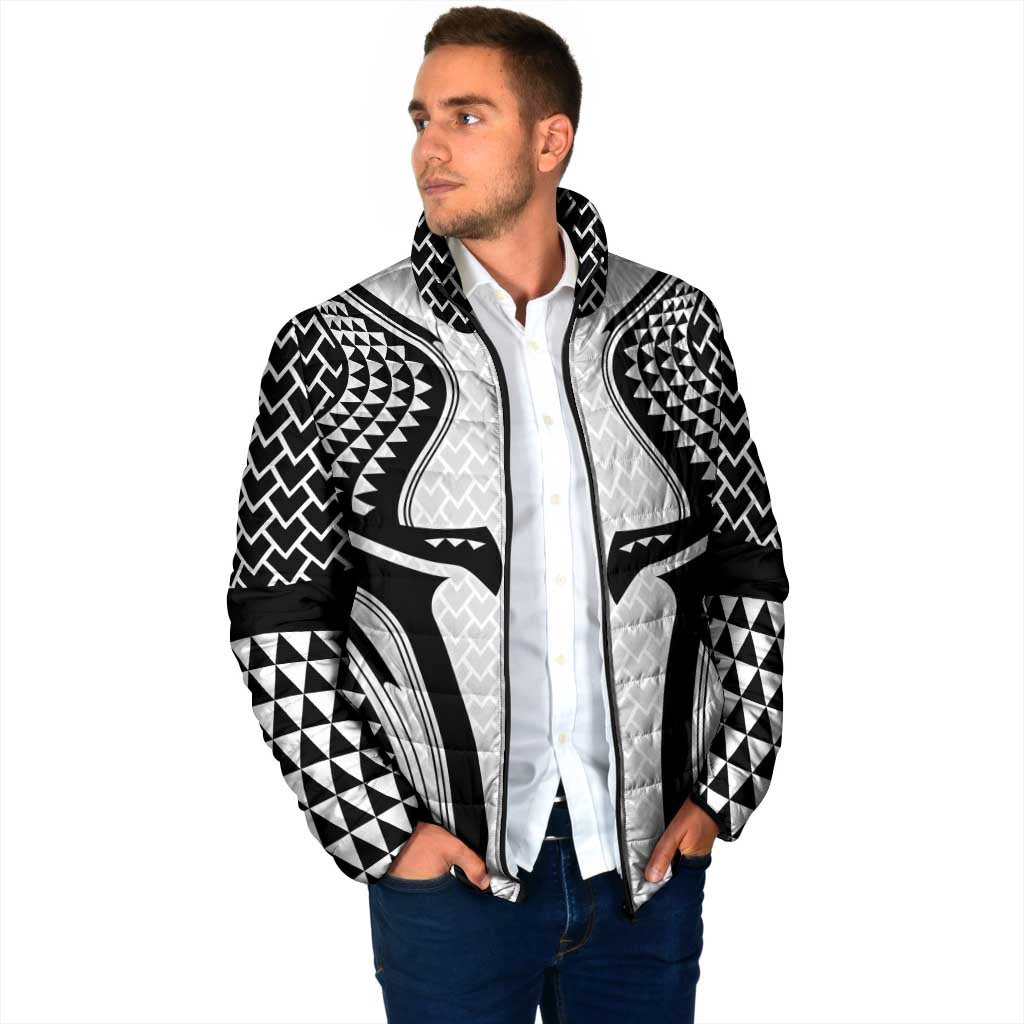 Hawaiian Kakau Art Tattoos Aquaman Style Padded Jacket White Version - Wonder Print Shop