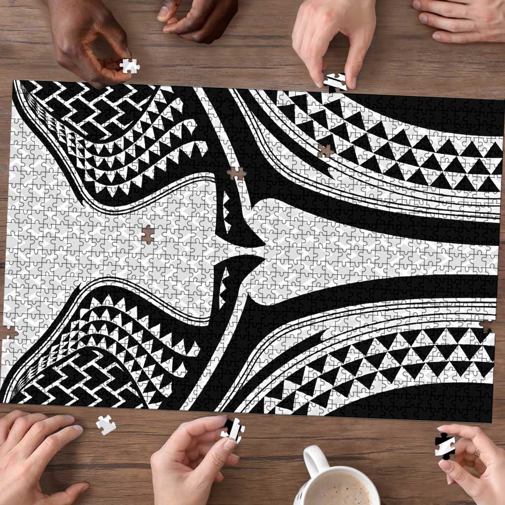 Hawaiian Kakau Art Tattoos Aquaman Style Puzzle White Version - Wonder Print Shop