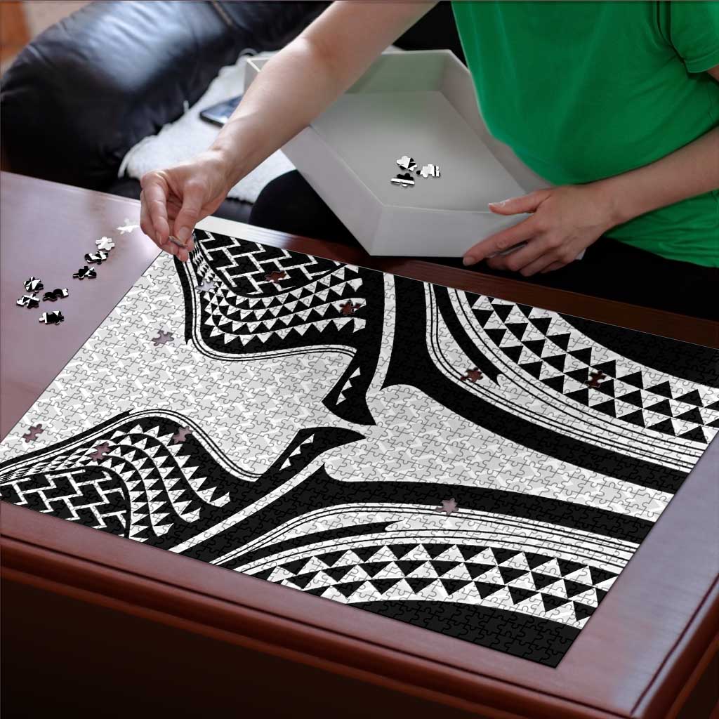 Hawaiian Kakau Art Tattoos Aquaman Style Puzzle White Version - Wonder Print Shop