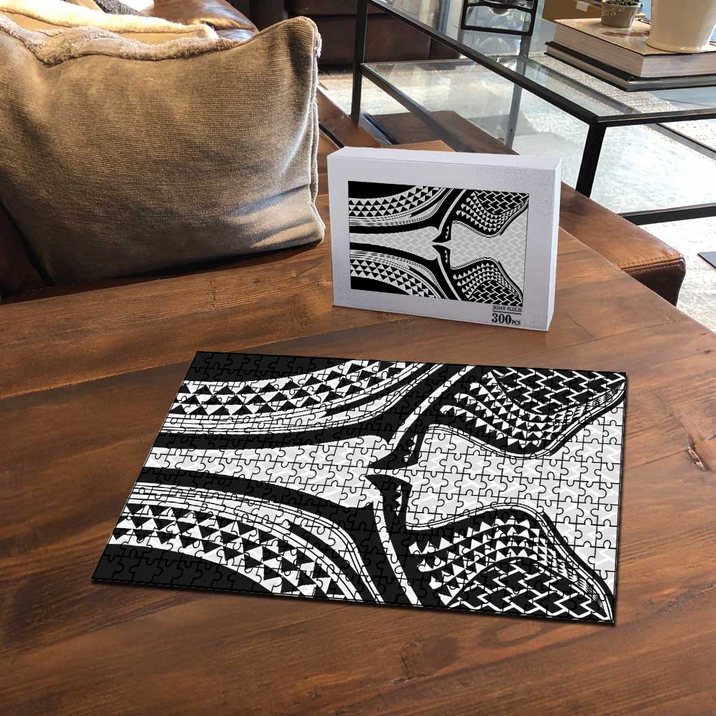 Hawaiian Kakau Art Tattoos Aquaman Style Puzzle White Version - Wonder Print Shop