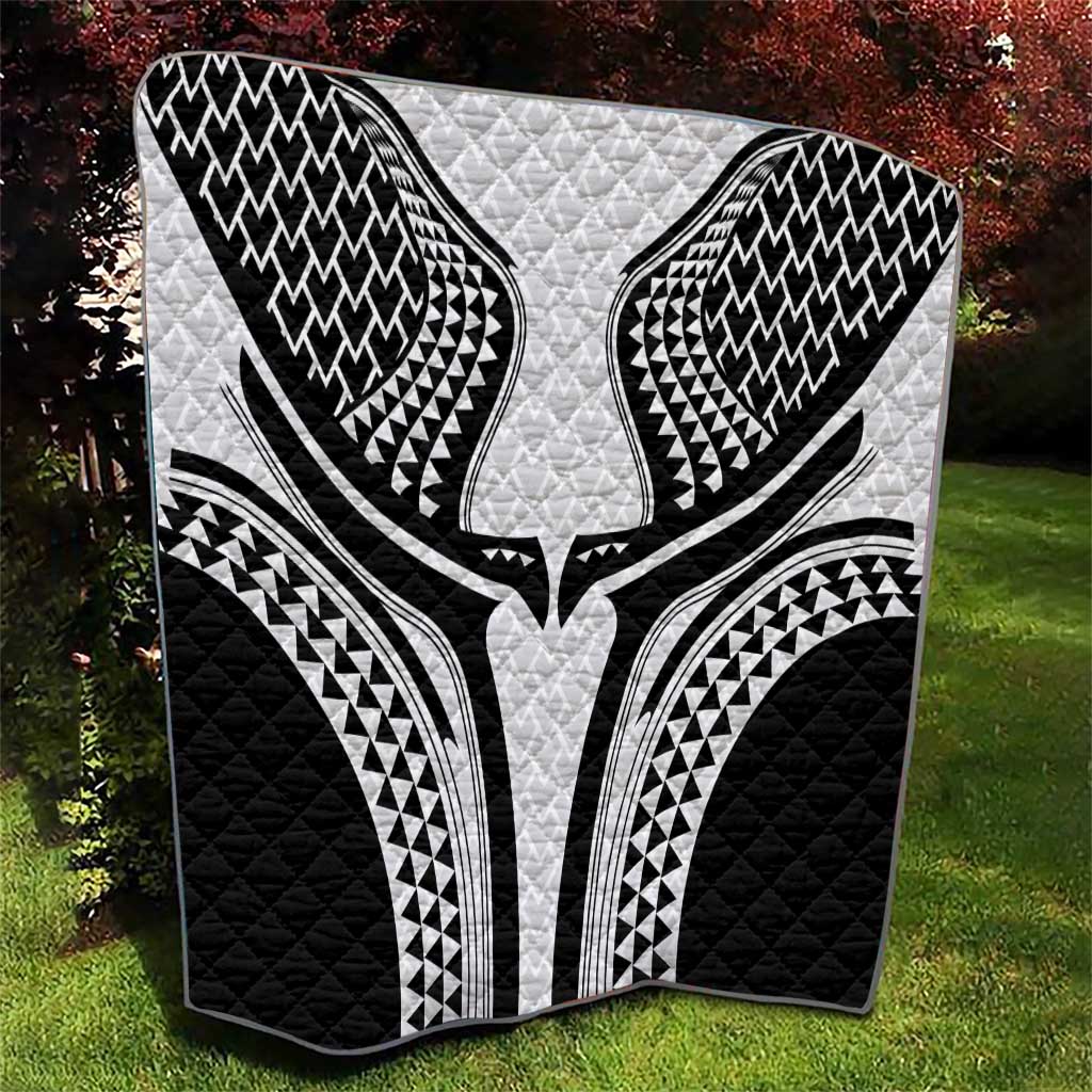 Hawaiian Kakau Art Tattoos Aquaman Style Quilt White Version - Wonder Print Shop