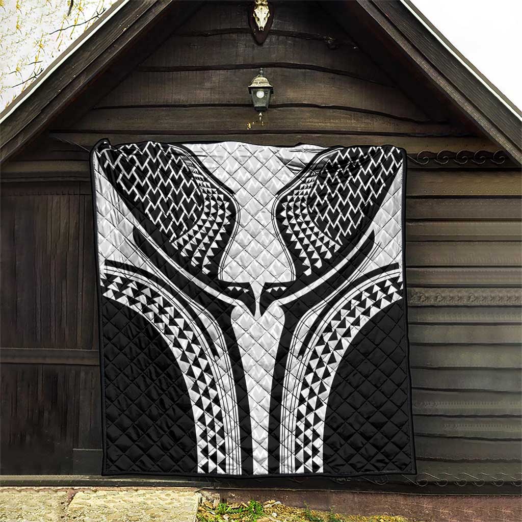 Hawaiian Kakau Art Tattoos Aquaman Style Quilt White Version - Wonder Print Shop