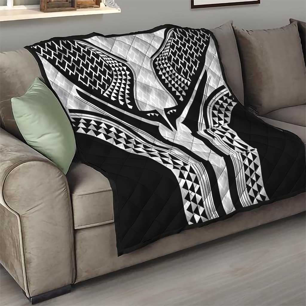 Hawaiian Kakau Art Tattoos Aquaman Style Quilt White Version - Wonder Print Shop