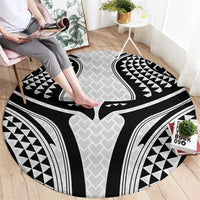 Hawaiian Kakau Art Tattoos Aquaman Style Round Carpet White Version - Wonder Print Shop