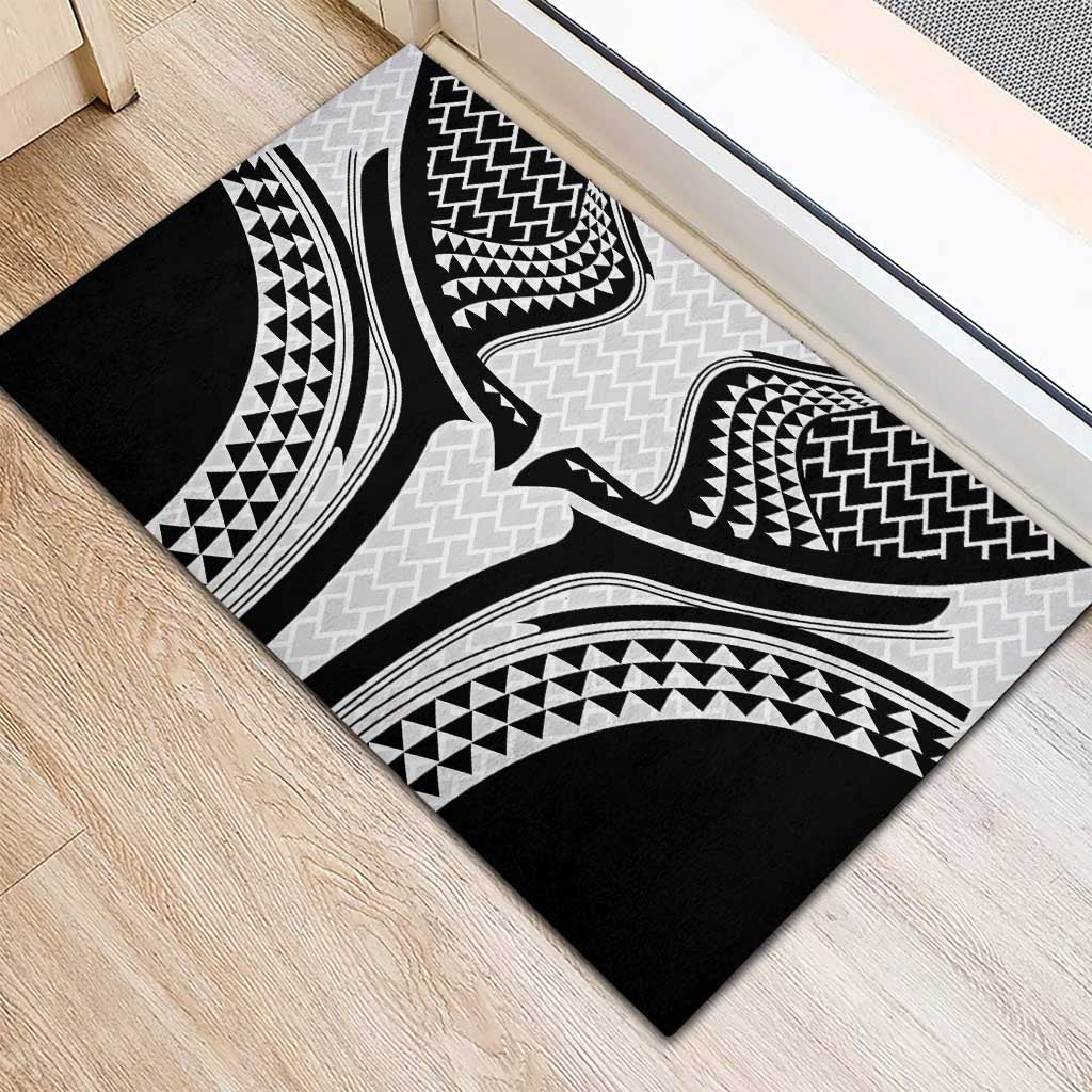 Hawaiian Kakau Art Tattoos Aquaman Style Rubber Doormat White Version - Wonder Print Shop