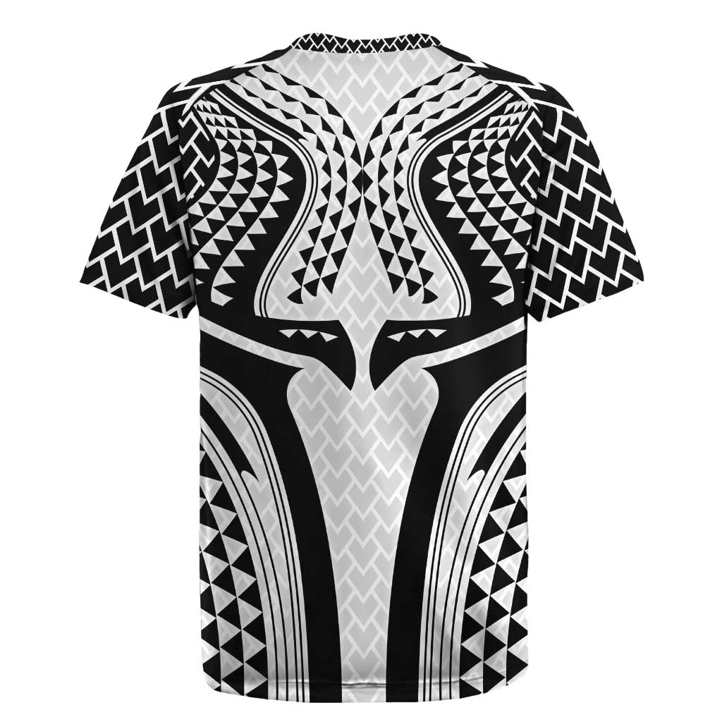 Hawaiian Kakau Art Tattoos Aquaman Style Rugby Jersey White Version - Wonder Print Shop