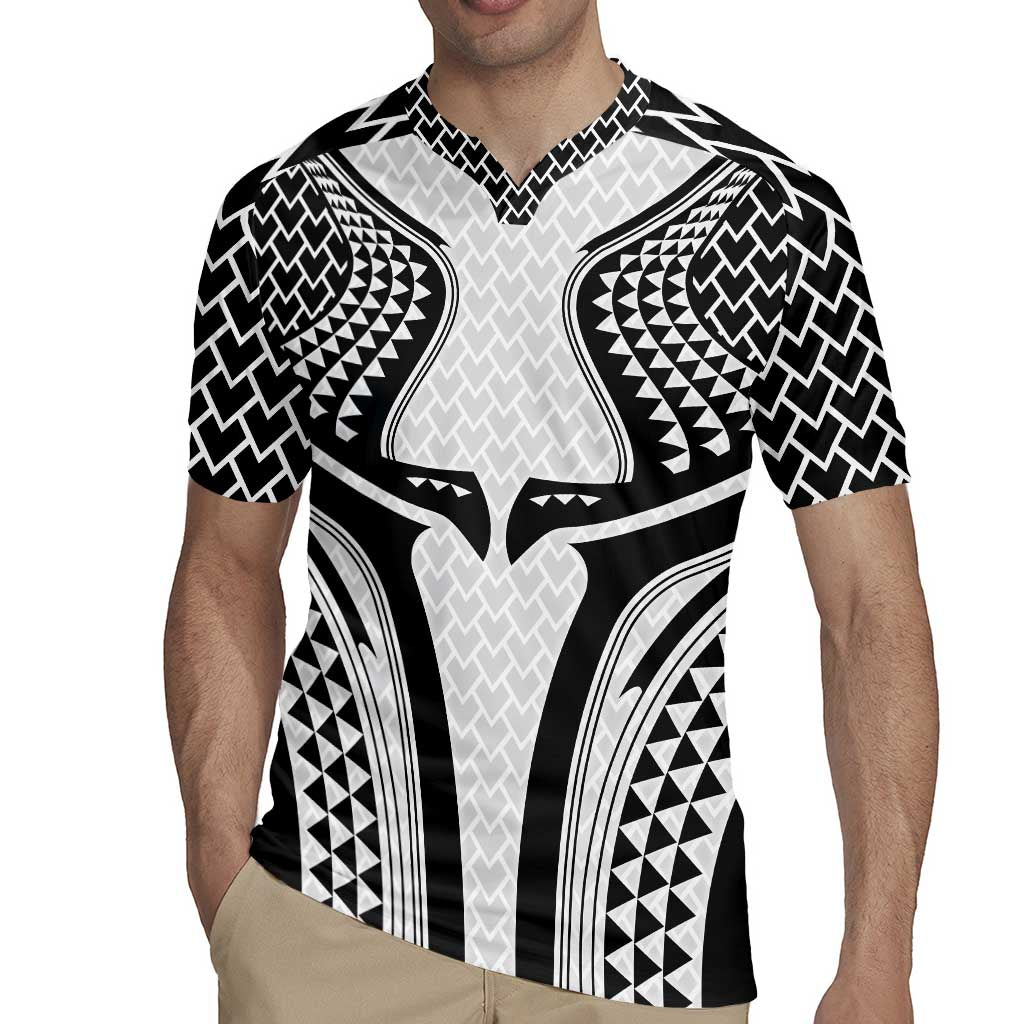 Hawaiian Kakau Art Tattoos Aquaman Style Rugby Jersey White Version - Wonder Print Shop