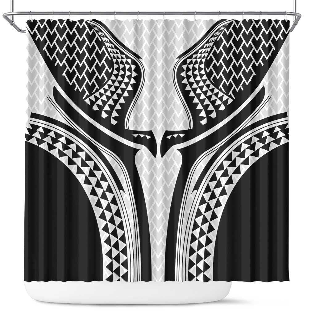 Hawaiian Kakau Art Tattoos Aquaman Style Shower Curtain White Version - Wonder Print Shop