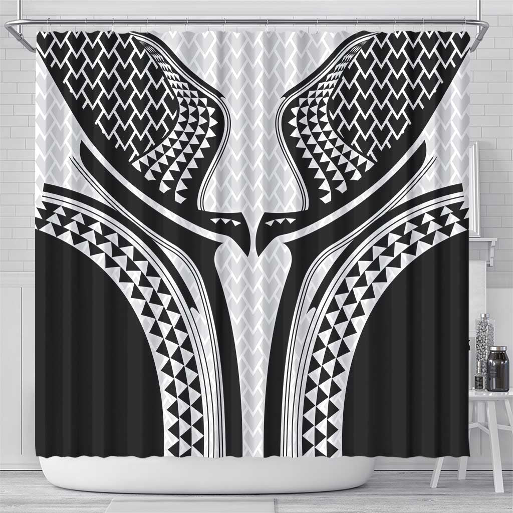 Hawaiian Kakau Art Tattoos Aquaman Style Shower Curtain White Version - Wonder Print Shop