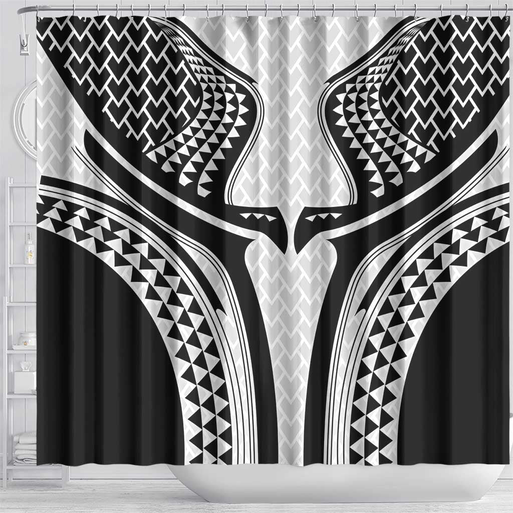 Hawaiian Kakau Art Tattoos Aquaman Style Shower Curtain White Version - Wonder Print Shop