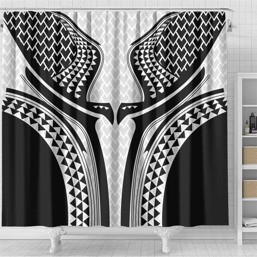 Hawaiian Kakau Art Tattoos Aquaman Style Shower Curtain White Version - Wonder Print Shop