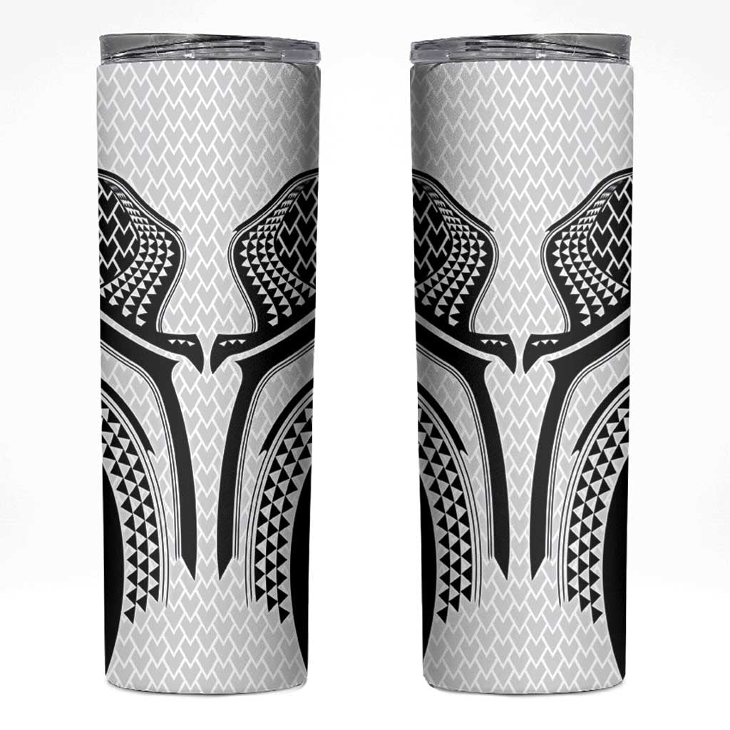 Hawaiian Kakau Art Tattoos Aquaman Style Skinny Tumbler White Version - Wonder Print Shop