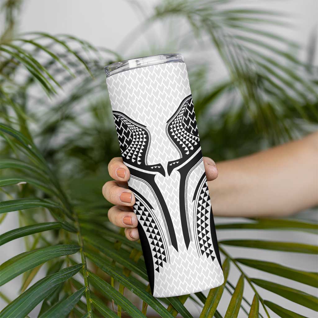 Hawaiian Kakau Art Tattoos Aquaman Style Skinny Tumbler White Version - Wonder Print Shop
